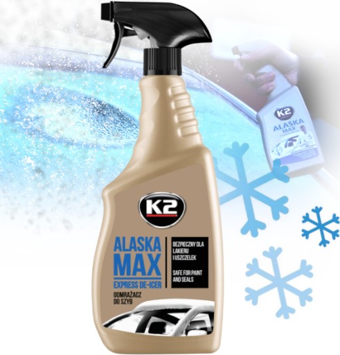 K2 ALASKA ROZMrazovač okien na autosklá, rozpúšťa ľad a námrazu, 700ml