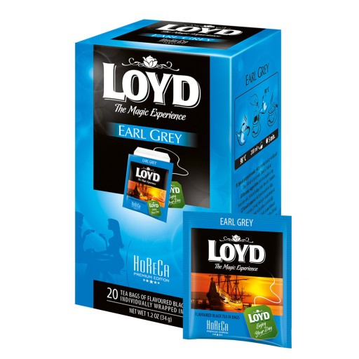 Expresný čierny čaj Earl Grey v obálkach Horeca pre hotely 20T LOYD
