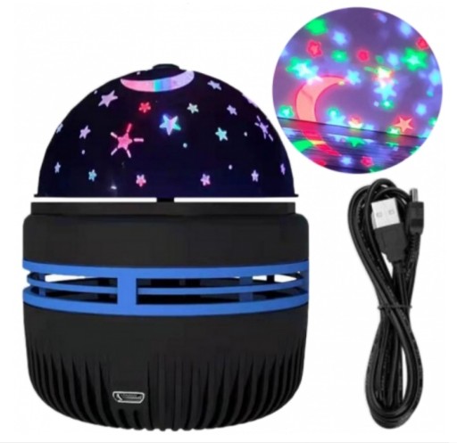 NOČNÁ LAMPA STARS PROJEKTOR OTOČNÁ LED LAMPA 360 PRE USB