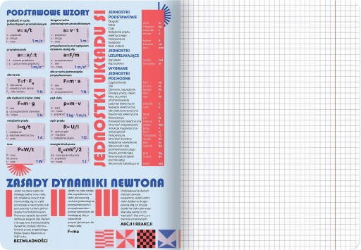 Školský zošit na FYZIKU A5, 60 štvorcových listov s cheatmi TOP 2000
