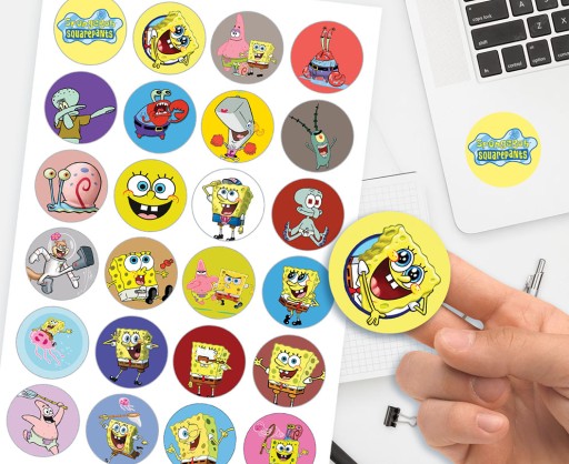 MEGA SADA NÁLEPOK SPONGEBOB Štvorcového tetovania
