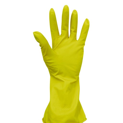 Latexové gumené domáce čistiace rukavice, žlté, veľkosť L, 1 pár