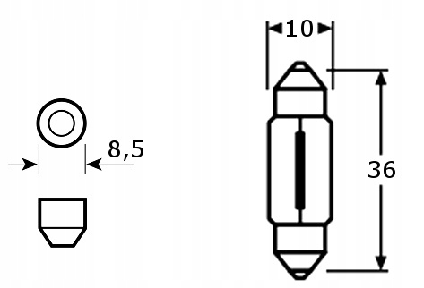 SENSO C5W 12V 36mm SUPER BIELA XENON
