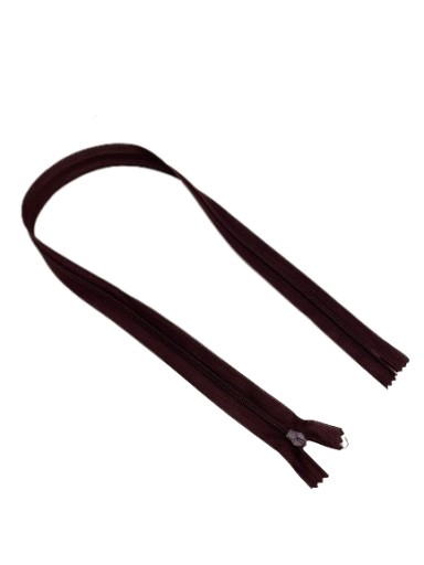 Zips, SAMOSTATNÝ Zips, KRYTÁ ČIPKA, 50cm, HNEDÁ