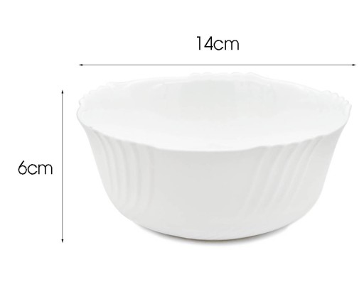 BIELA OPÁLOVÁ MISKA NA ŠALÁT HLBOKÁ MISKA 14CM okrúhla MISKA POLIEV.