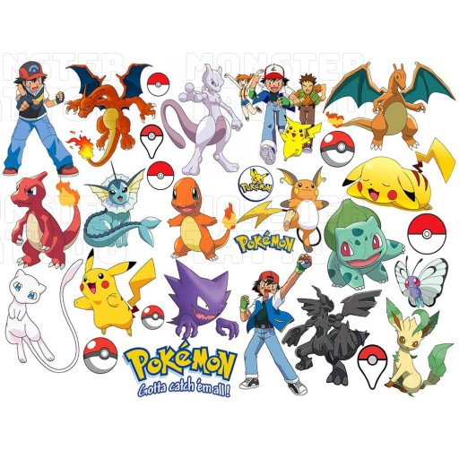 UMÝVAJÚCE DOČASNÉ TETOVANIE PRE DETI DETSKÉ POKEMONY ORIGINÁLNE DIZAJNY
