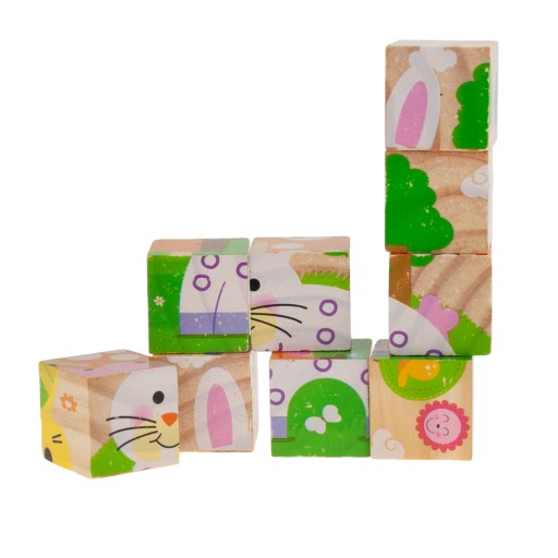 PUZZLE DREVENÉ BLOKY zvieracie puzzle 6v1