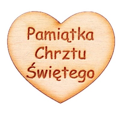 Drevené SRDCE s nápisom SOUVENIRY NA KRST, 3 cm, pre anjela, 5 kusov