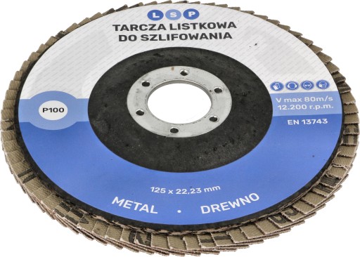 DREVO KOV brúsny kotúč 125, brúsna klapka P100