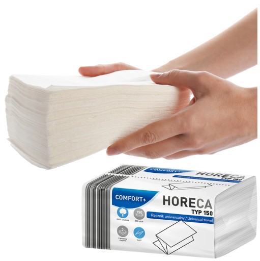 Univerzálna papierová utierka Horeca comfort, 150 listov, skladaná, razená