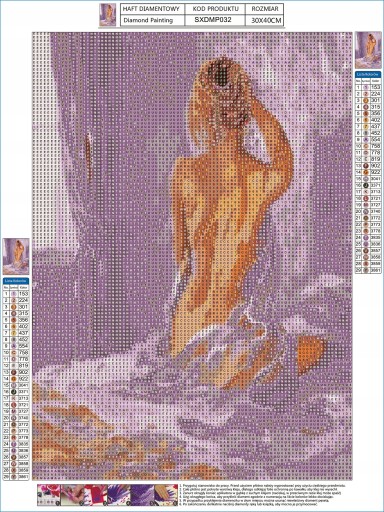 Diamantový vyšívací SET NUDE WOMAN Diamantová maľba DIAMANTOVÁ MOZAIKA