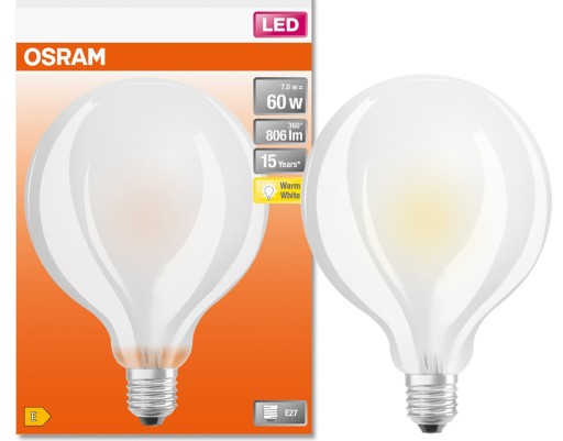OSRAM LED guľová žiarovka G95 6,5W = 60W 2700K