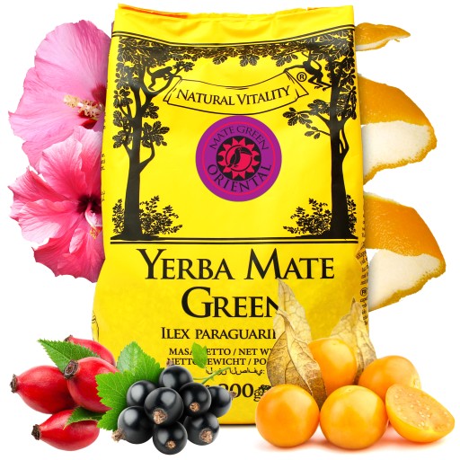 Yerba Mate Zelená ORIENTÁLNA 200g Ibištek Ríbezľa