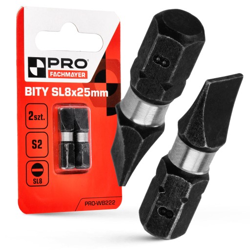 Nárazový bit SL8 Nárazové bity 25 mm | Nárazový bit pre skrutkovač 2 ks.