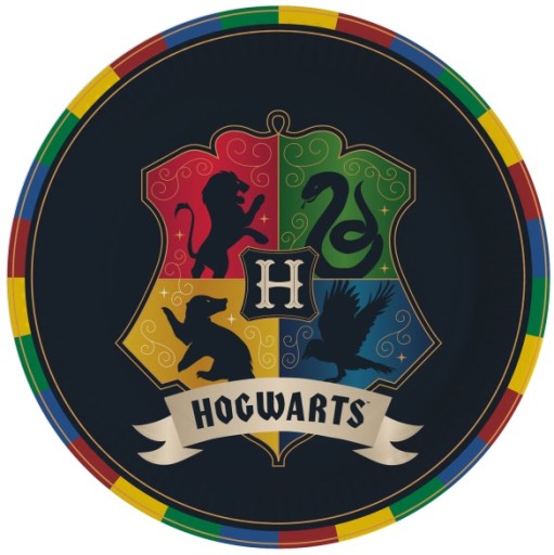 Harry Potter HOGWARTS Papierové taniere Domčeky Erb Narodeniny 23cm 8 ks.