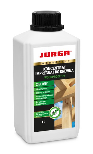 DREVOodolný impregnačný koncentrát na drevo 1:9 zelený neumývateľný 1l JURGA