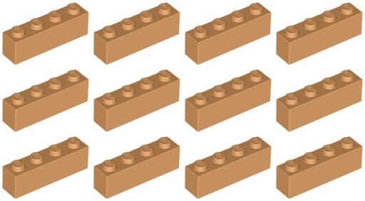 LEGO 3010 BRICK 1x4 nugát pr. (20 g) 12 ks.