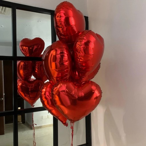 BALÓN V TVARU SRDCA, ČERVENÉ SRDCE, FÓLIA NA HÉLIU, DEKORÁCIA PRE ŽENU