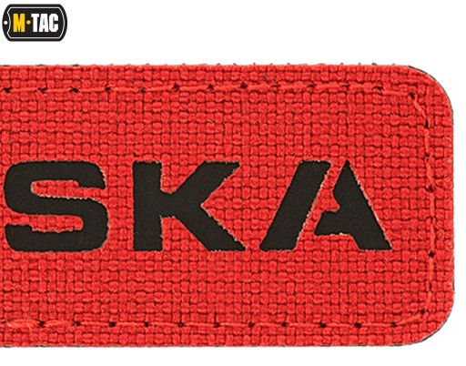 NÁŠIVA ZNAK POĽSKA LASEROVÝ REZANÝ VELCRO M-Tac 25x80 ČERVENÁ ČIERNA