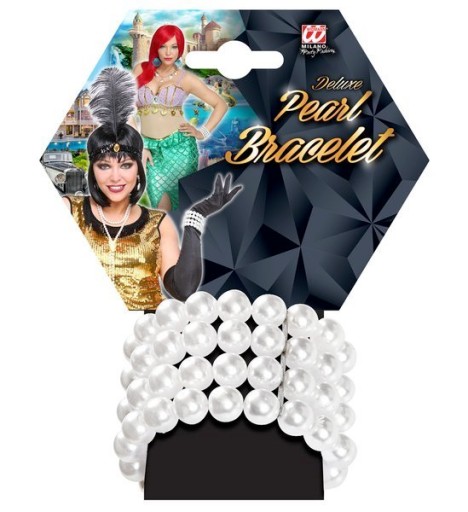 DELUXE RETRO STRIEBORNÝ PERLOVÝ NÁRAMOK