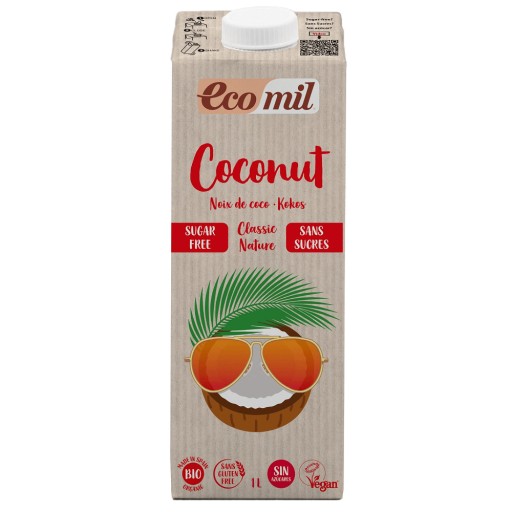 ECOMIL Klasický kokosový nápoj bez cukru BIO 1 l
