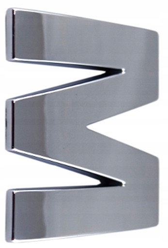A1W19 PÍSMENO CHROME M m VEĽKÉ 5,6 cm ZNAK PÍSMEN.