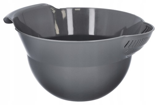 PLASTOVÁ MISKA šedá 1,8l so sitkom pre ľahké mixovanie a cedenie