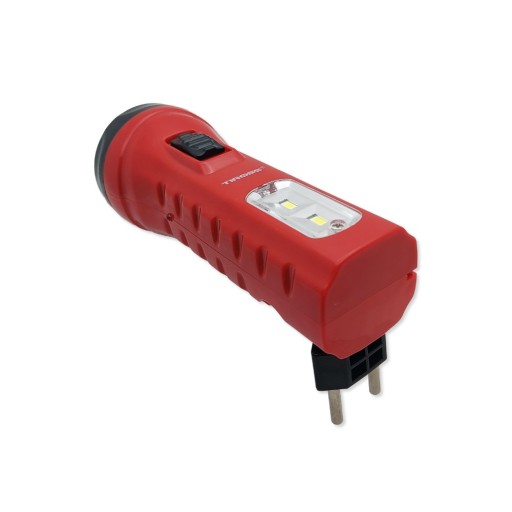 Klasická LED dobíjacia baterka so zástrčkou 14CM, manuálna, 2 režimy, 120 m