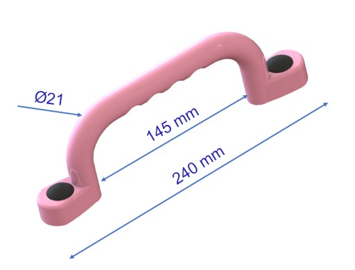 SLNKO - IHRISKO RÚČKY 240 mm - 2 ks SO SKRUTKAMI SVETRORUŽOVÁ BK