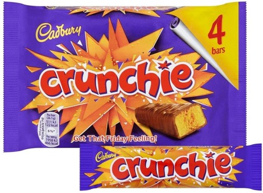 1x104g CADBURY Crunchie tyčinky 4ks UK