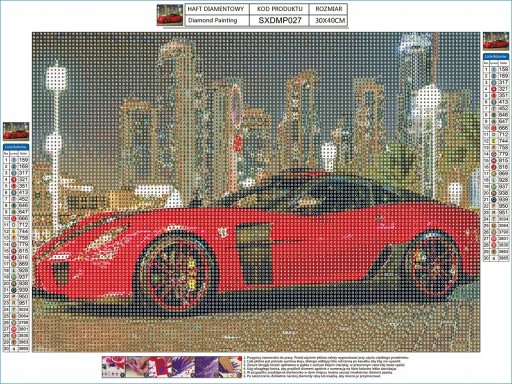 Diamantové vyšívanie Ferrari CAR DIAMOND PAINTING 5D diamantový rezací papier