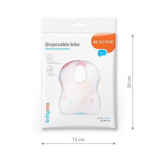 Babyono Jednorazové podbradníky s vreckom 10 ks.