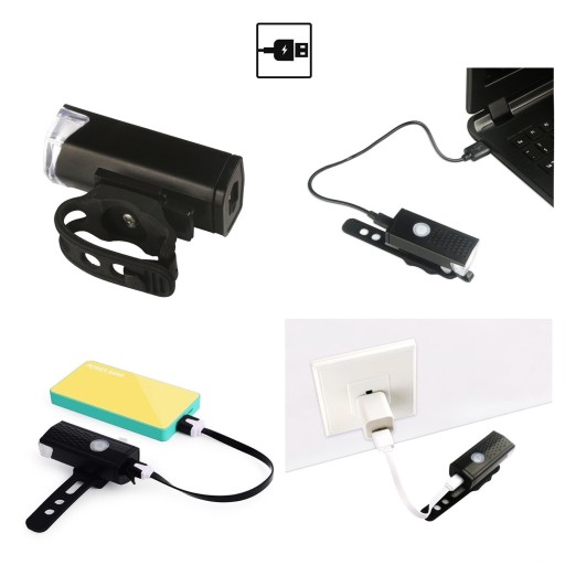 PREDNÁ + ZADNÁ LED BICYKELOVÁ LAMPA NA BICYKEL, RIADKA, NABÍJACIE USB