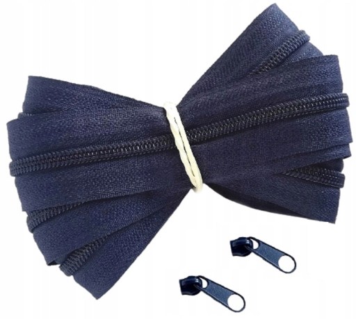 Špirálový zips 3 mm zips NAVY BLUE 1 meter + 2 zipsy