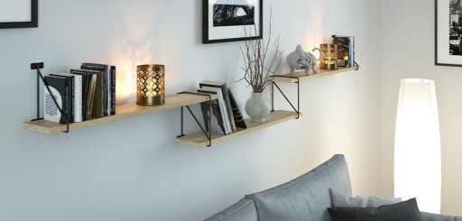 TYČ NÁSTENNÁ PODPORKA POLICE ČIERNA 21x17 LOFT