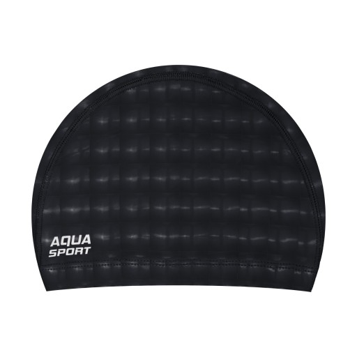 Plavecká čiapka Aqua-Sport PU Čierna látka pre dospelých