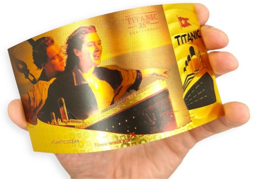 Zberateľský darček s pozlátenými bankovkami TITANIC