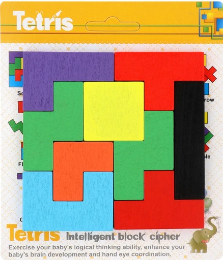 V3 MALÝ TETRIS DREVENÝ LOGICKÝ HRANÝ BLOK PRE DETI