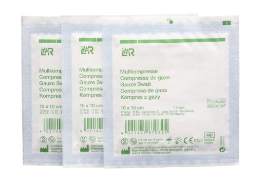 L&R GAZE COMPRESS 10X10CM BALENIE 3 ks
