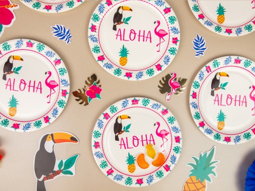 Aloha Hawaii narodeninové taniere 18cm 6ks
