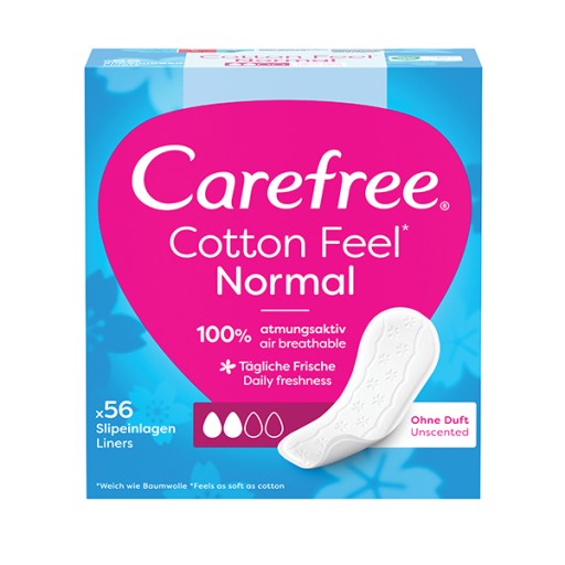 CAREFREE Cotton Feel slipové vložky neparfumované Normal 56 ks