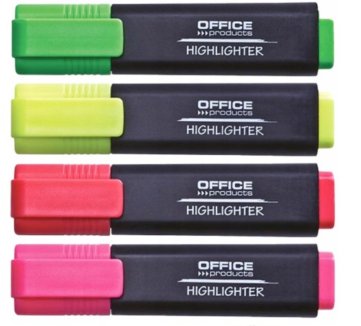 Zvýrazňovače Set Office Products 4 ks v kufríku
