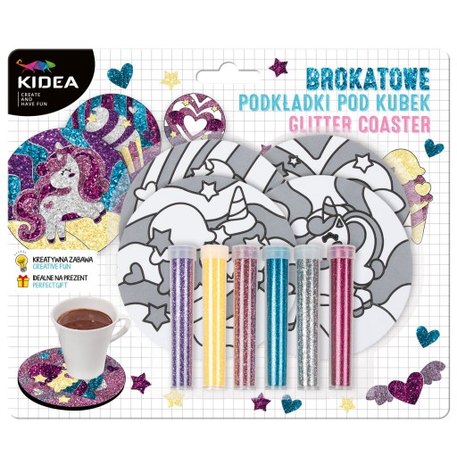Kreatívna sada KIDEA GLITTER MUG PADS UNICORNS