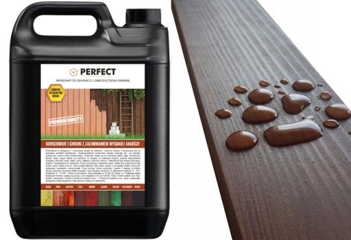 Farbenie impregnácia dreva PERFECT WOOD 1 L TEAK 12 m2