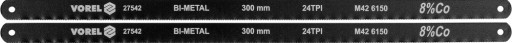 BI-KOVOVÝ PÍLOVÝ LIST M42 + CrV 6150 + Co 8% NA KOV 300mm 2 KS