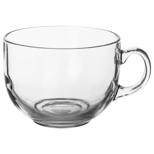 Veľké SKLO s rukoväťou na pitie kávy, čaju, byliniek, nápojov, 650 ml