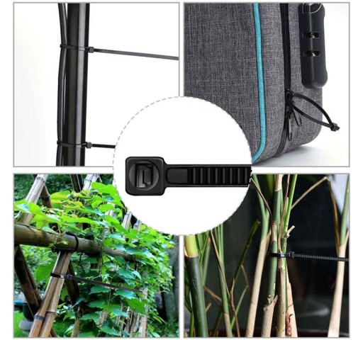 100x sťahovacie pásky sťahovacie pásky sťahovacie pásky zipsy čierna 4,8x300mm 30cm