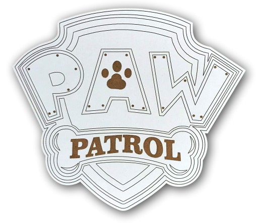 Drevená plaketa Paw Patrol s gravírovanou vlajkou