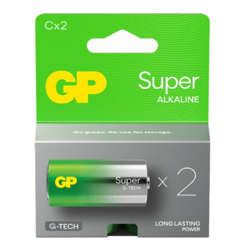 Batéria C (LR14) alkalická 1,5 V - Super G-Tech GP (cena za 2 blister)