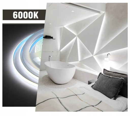 Neónový COB LED pásik 12V 1m 320 diód 6000K STUDENÁ BIELA HOMOGENICKÁ 8MM
